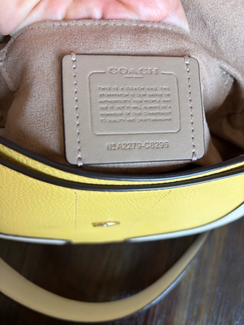 Coach Georgie Yellow and Chalk Pebble Leather Crossbody Saddle Bag - Picture 5 of 13